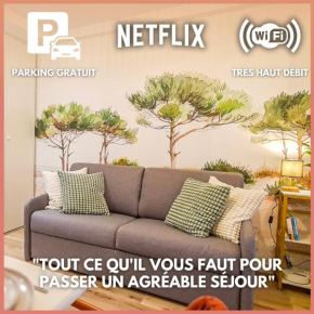 A L'ombre des Pins, Appartement neuf, élégant, Parking gratuit, Netflix, au calme à 100m de l'océan